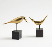 Online Designer Combined Living/Dining Brass Handcrafted Birds, Set of 2