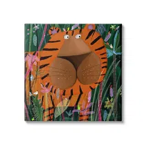 Online Designer Bedroom Children's Tiger in Tropical Jungle Brush Art