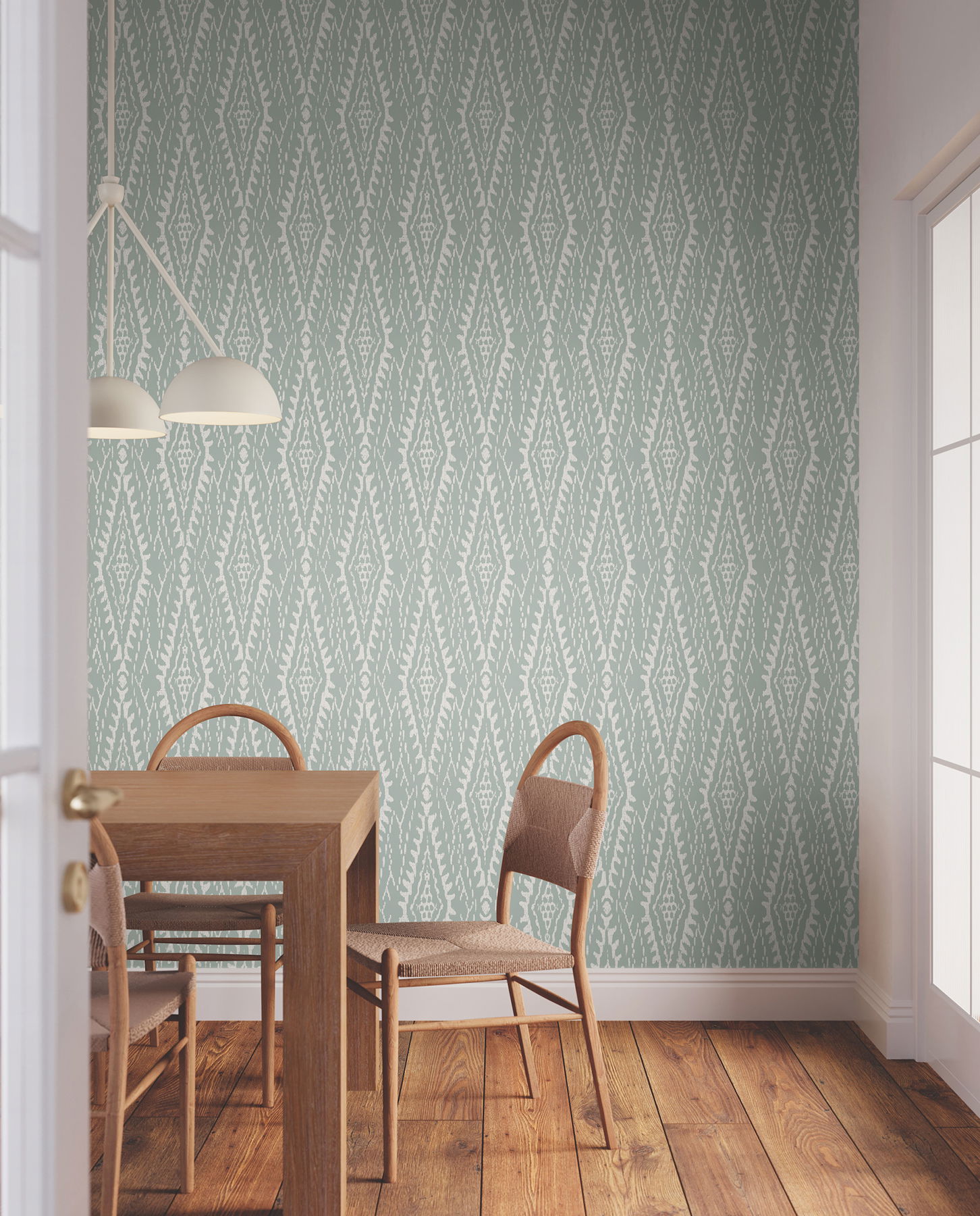 Rousseau Paperweave Sage Wallpaper large image 