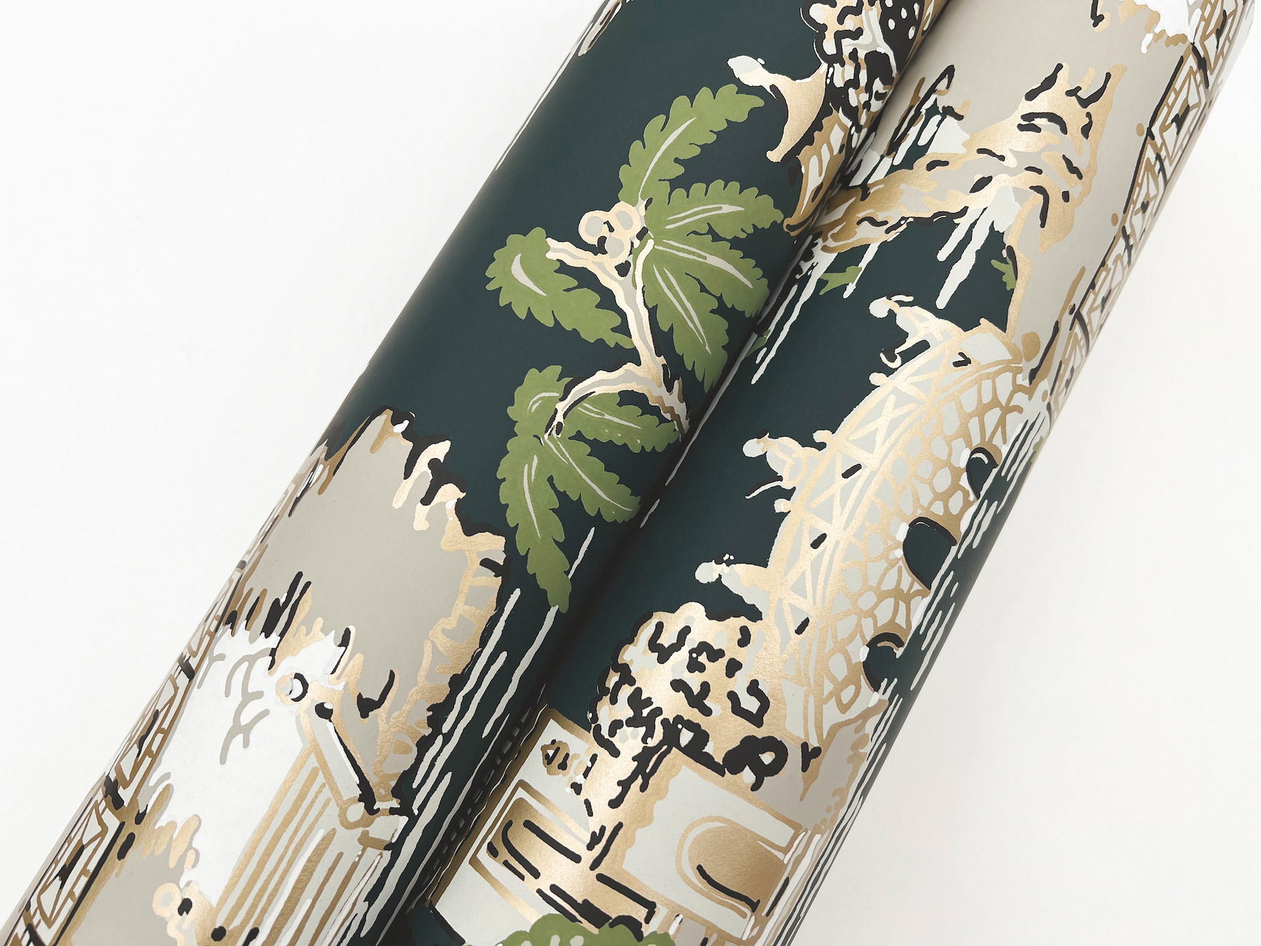 Pagoda And Sampan Scenic Forest Wallpaper, by York Wall, 27' length x 2'3" width x 0.02" depth View 5