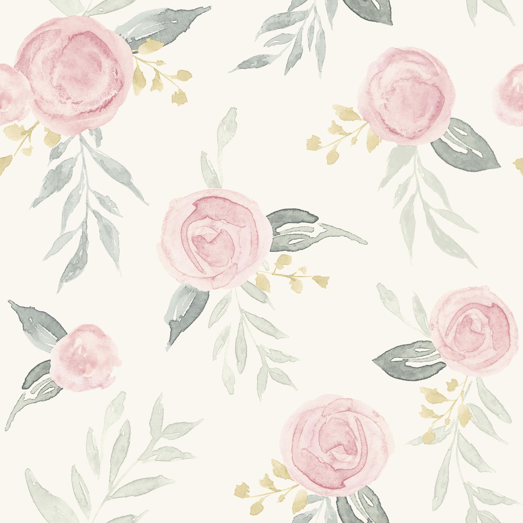 Magnolia Home Watercolor Roses Pink Peel & Stick Wallpaper, by York Wall, 20' length x 1'8.5" width x 0.02" depth View 1