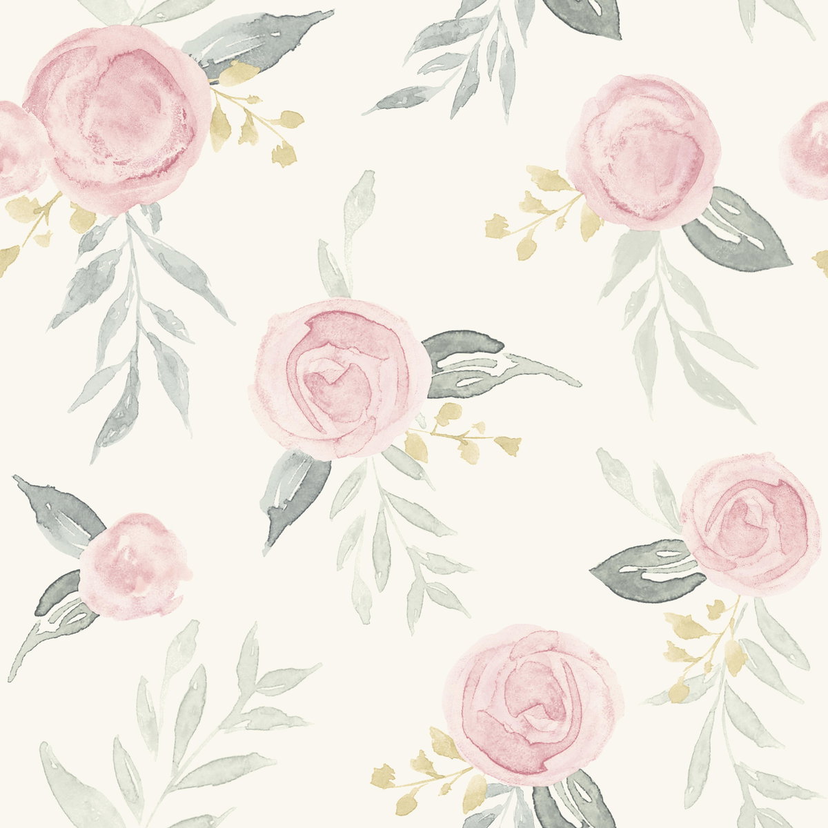 Magnolia Home Watercolor Roses Pink Peel & Stick Wallpaper, by York Wall, 20' length x 1'8.5" width x 0.02" depth