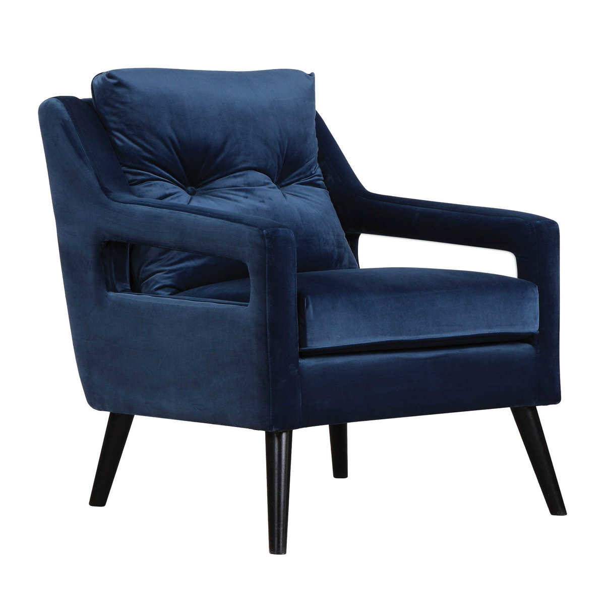 O'Brien Blue Velvet Armchair, Furniture by Uttermost, 28" width x 34" height x 34" depth View 6