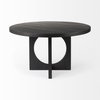 Liesl 54' Black Wood with Circular Top Dining Table, by Mercana, 54" length x 54" width x 30" height thumbnail 6