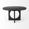 Liesl 54.L x 54.0W x 30.0H Black Wood with Circular Top Dining Table, by Mercana, 54" length x 54" width x 30" height thumbnail 6