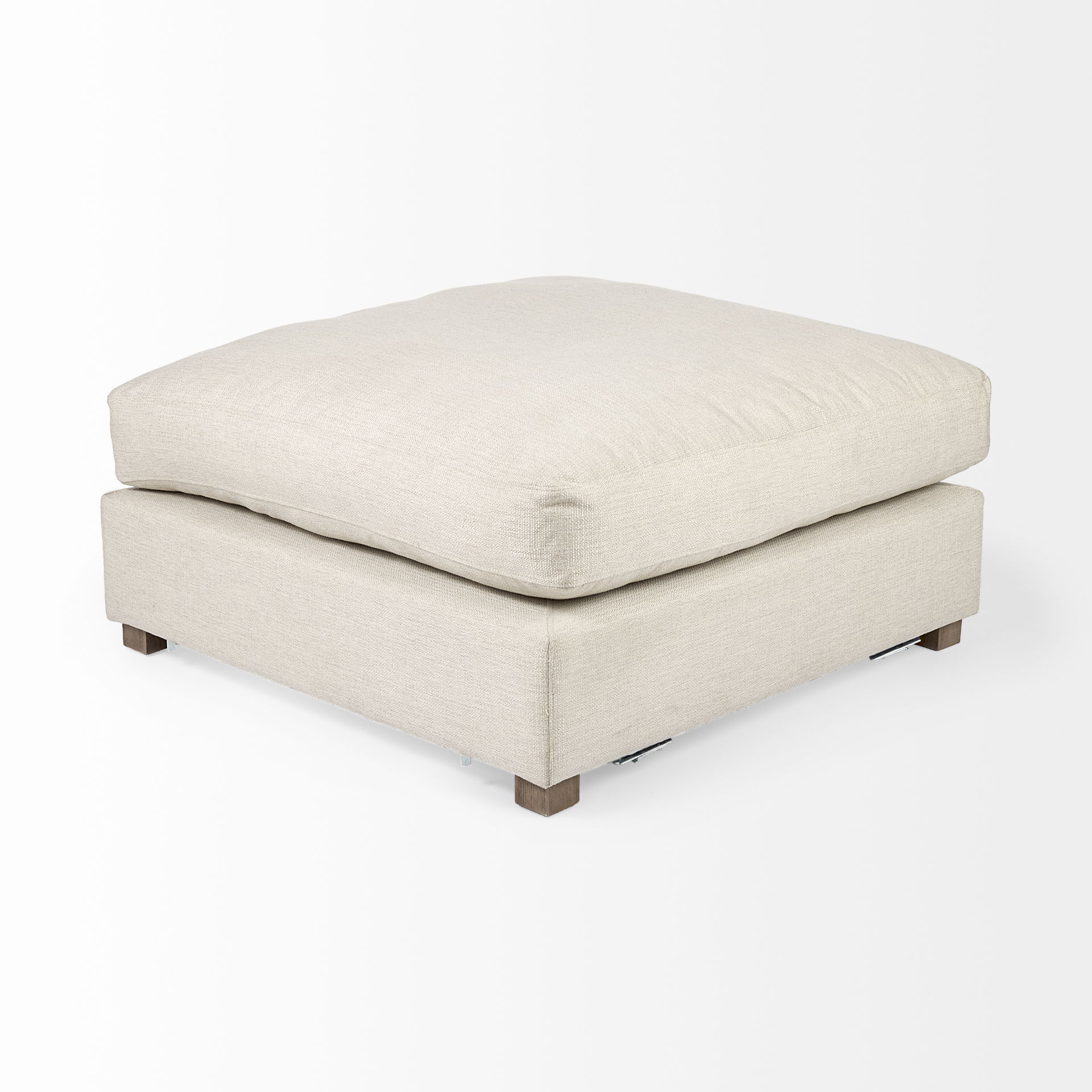 Valence  Beige Full Size Ottoman Sectional Piece, Sectional Sofa by Mercana, 38.58" length x 38.58" width x 17.72" height View 6