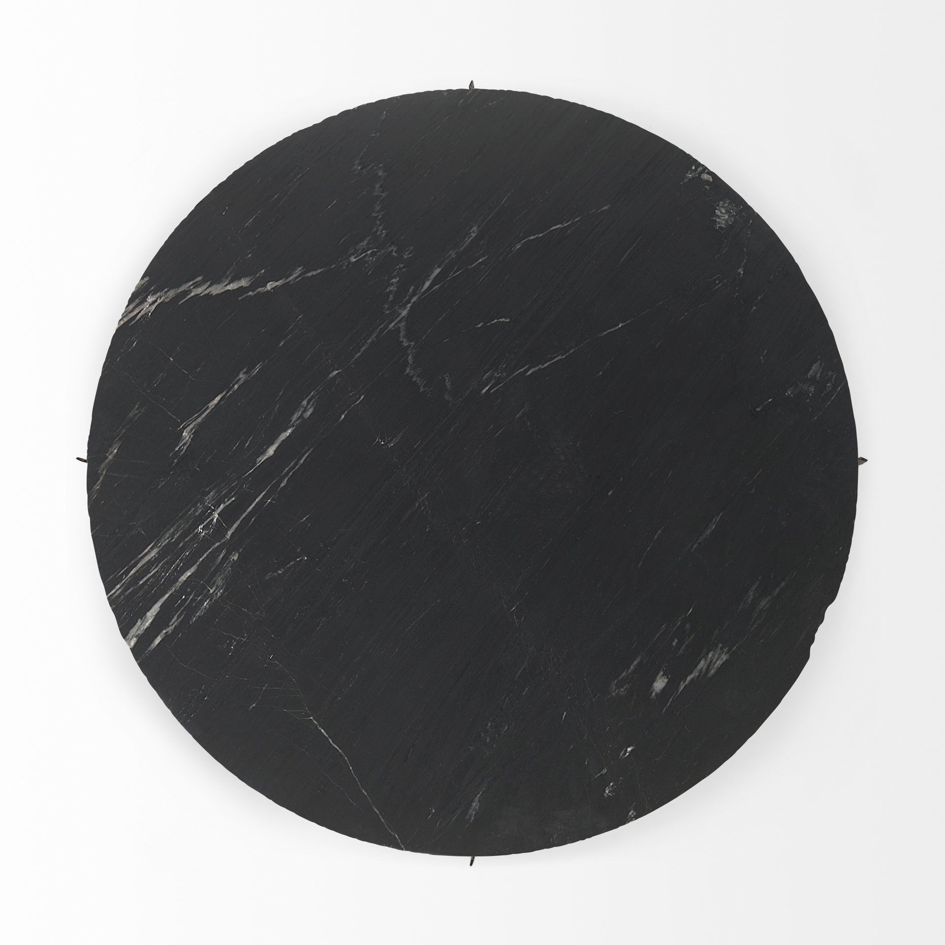 Reinhold III Black Marble Top Iron Coffee Table large image 
