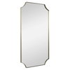 Lennox Brass Scalloped Corner Mirror, by Uttermost, 22.12" width x 40.12" height x 1.25" depth thumbnail 5