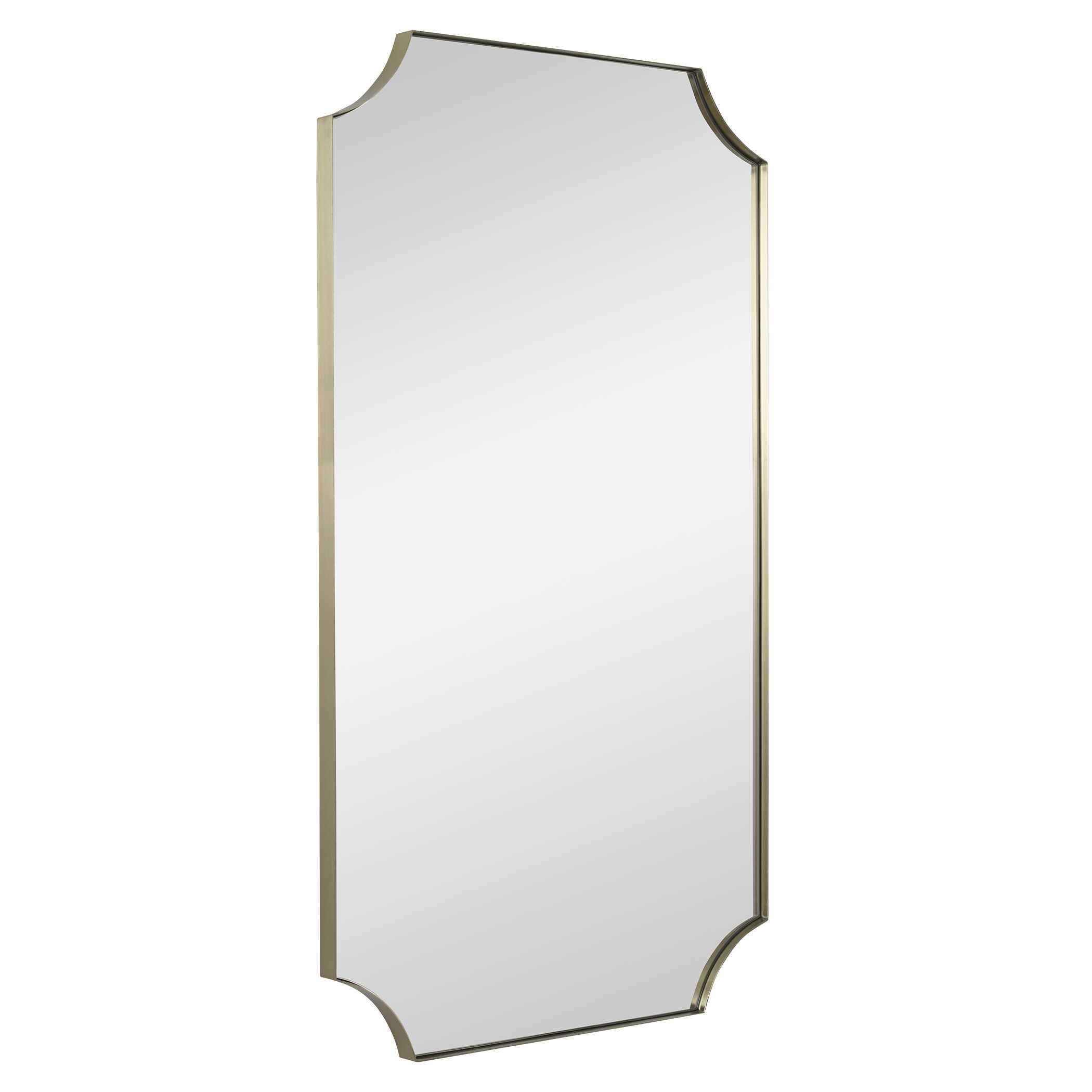 Lennox Brass Scalloped Corner Mirror Lennox Brass Scalloped Corner Mirror large image