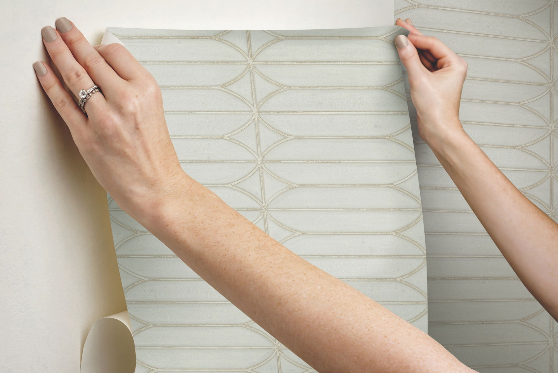 Pavilion Taupe Peel & Stick Wallpaper large image 