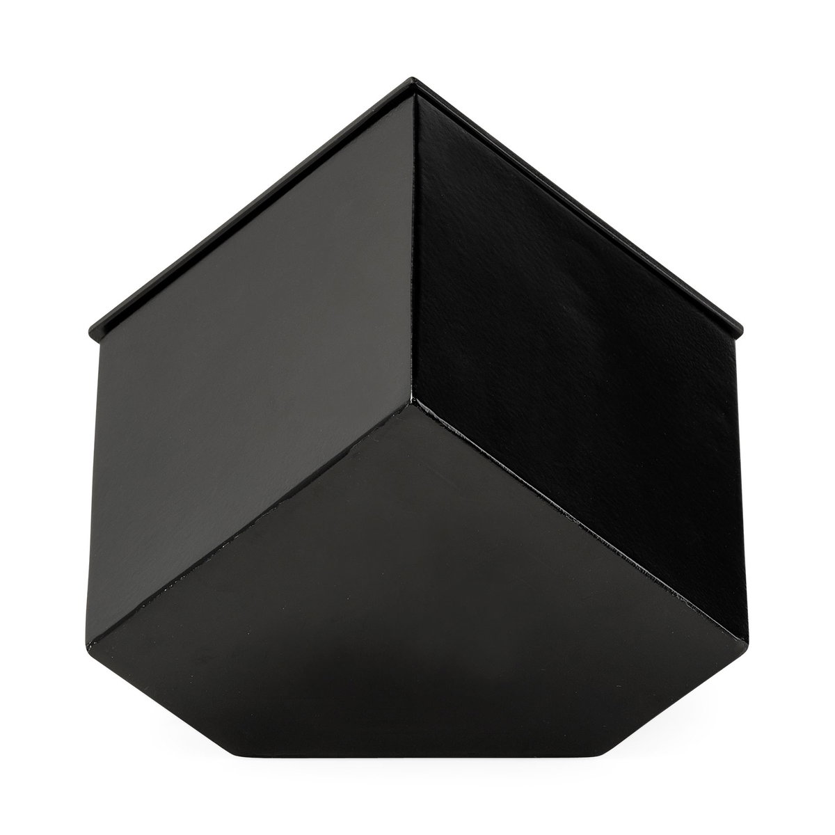 Ralph II Black Metal Cube Table Clock, by Mercana, 8.75" length x 10.25" width x 8.25" height View 7
