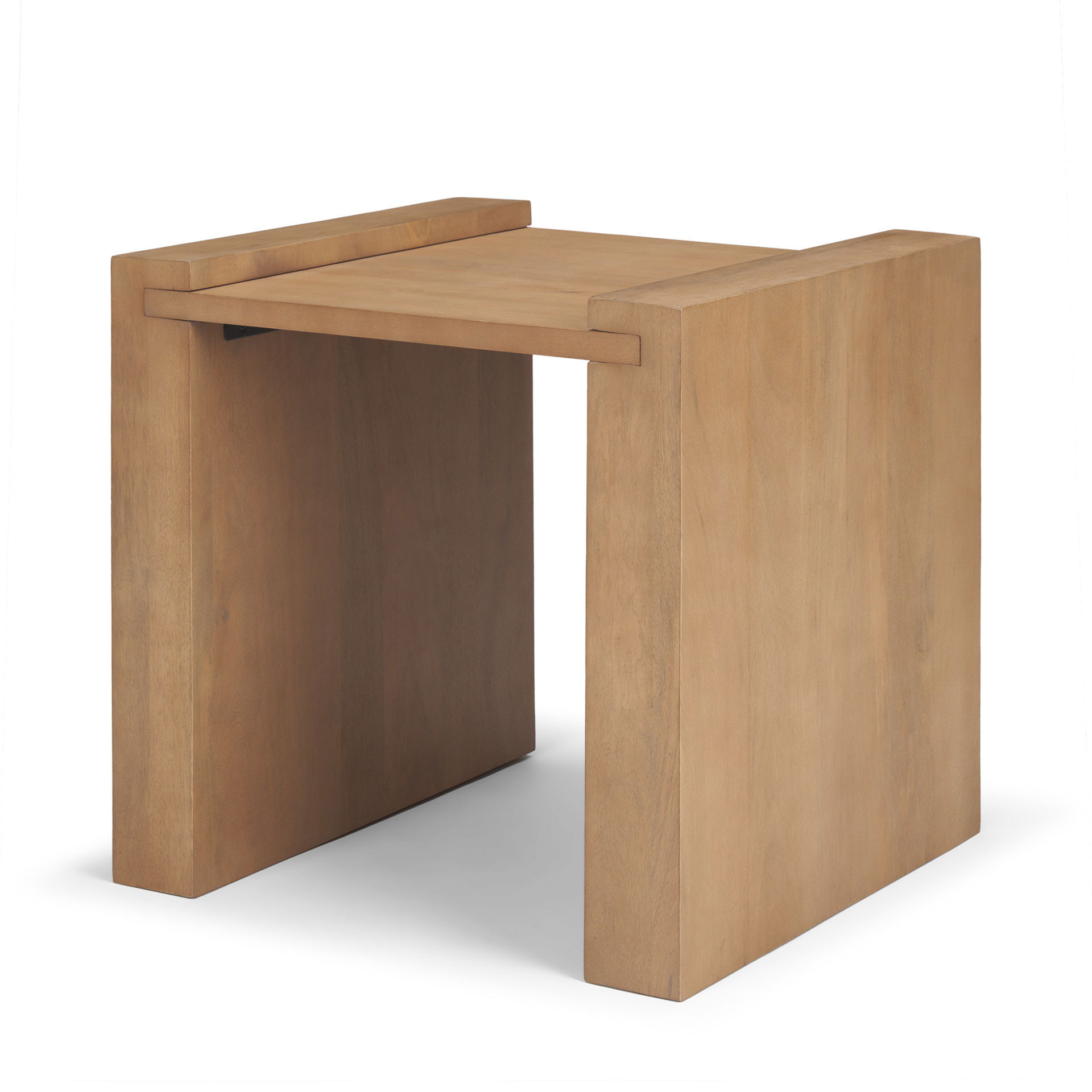 Wesson Light Brown Wood Accent Table, Side & End Table by Mercana, 23" length x 22" width x 22" height View 1