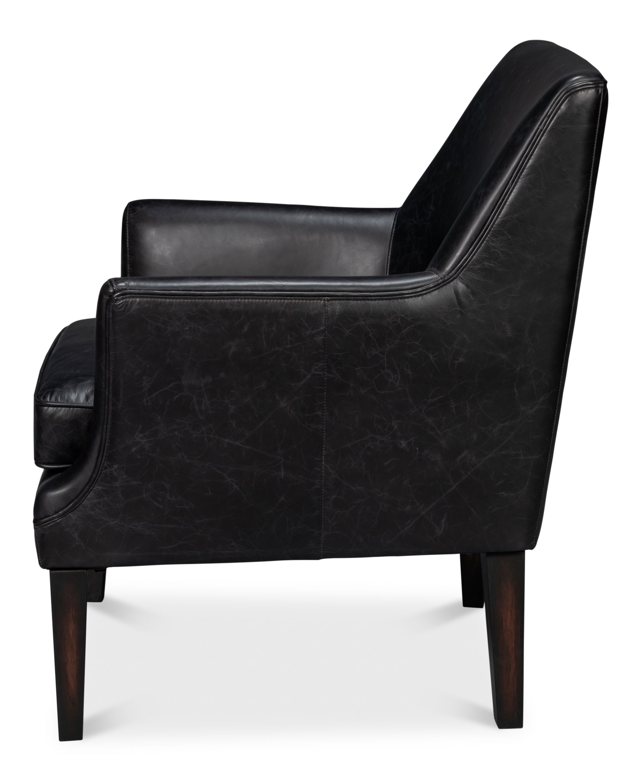 Royalton Distilled Leather Chair,Blk large image 