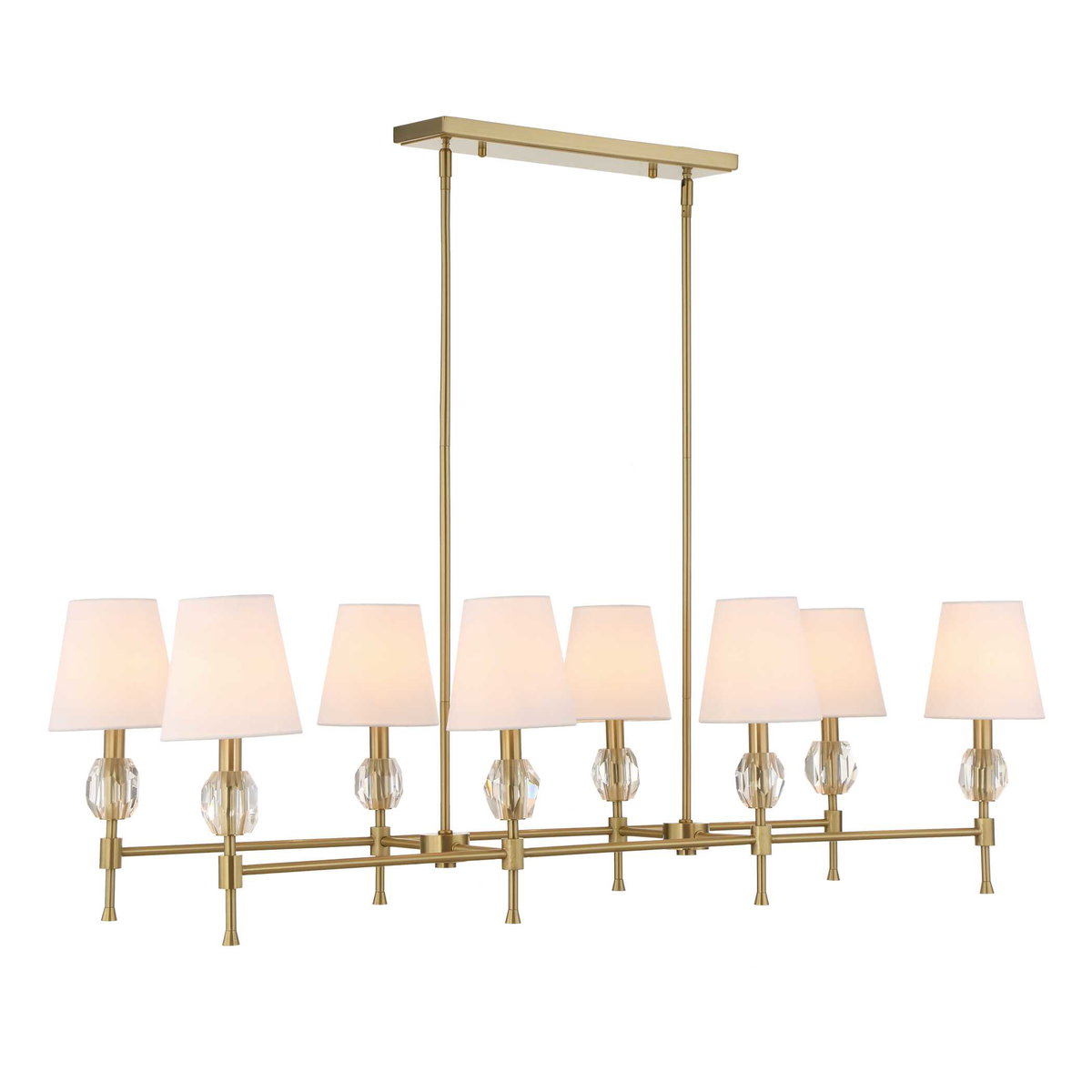 Arques 8 Light Linear Chandelier, Ceiling Light by Uttermost, 48" width x 14.5" height x 18.12" depth View 5