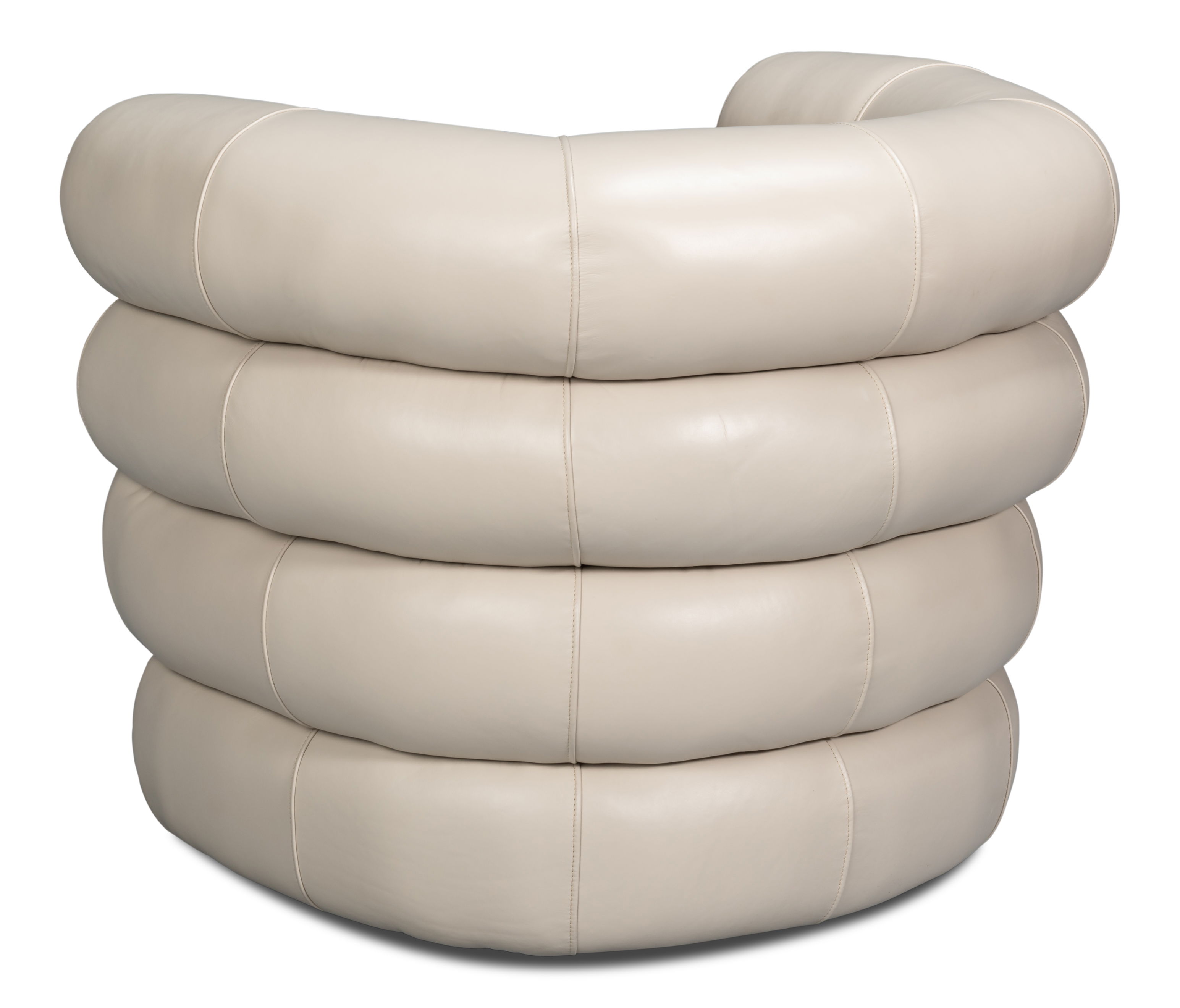 Rondo Leather Swivel Chair, White large image 