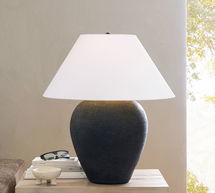 Online Designer Bedroom Canyon Ceramic 27.5" Table Lamp, Black, Large