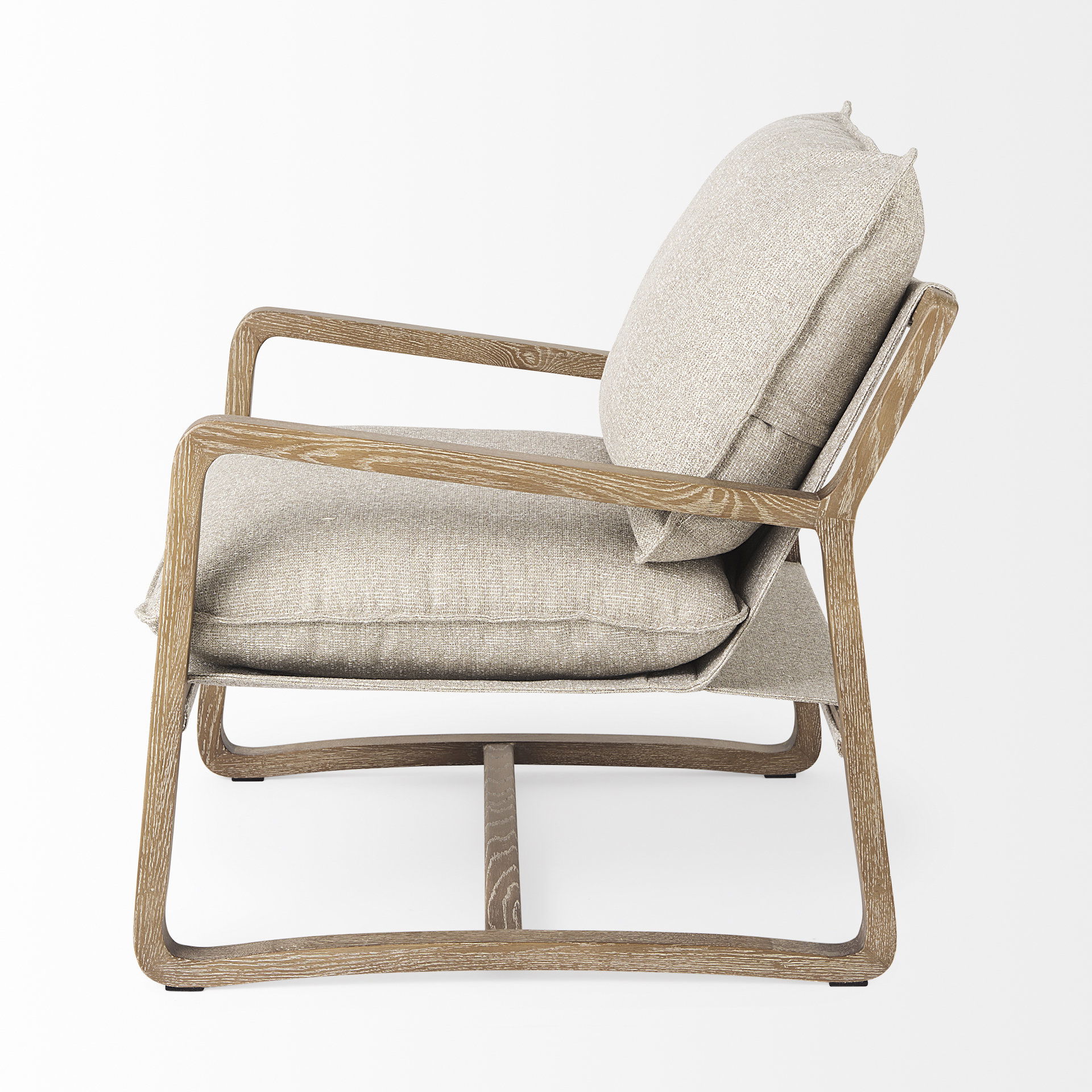 Brayden 28.3L x 34.1W x 35H Light Brown Wood with Beige Fabric Seat Accent Chair large image 