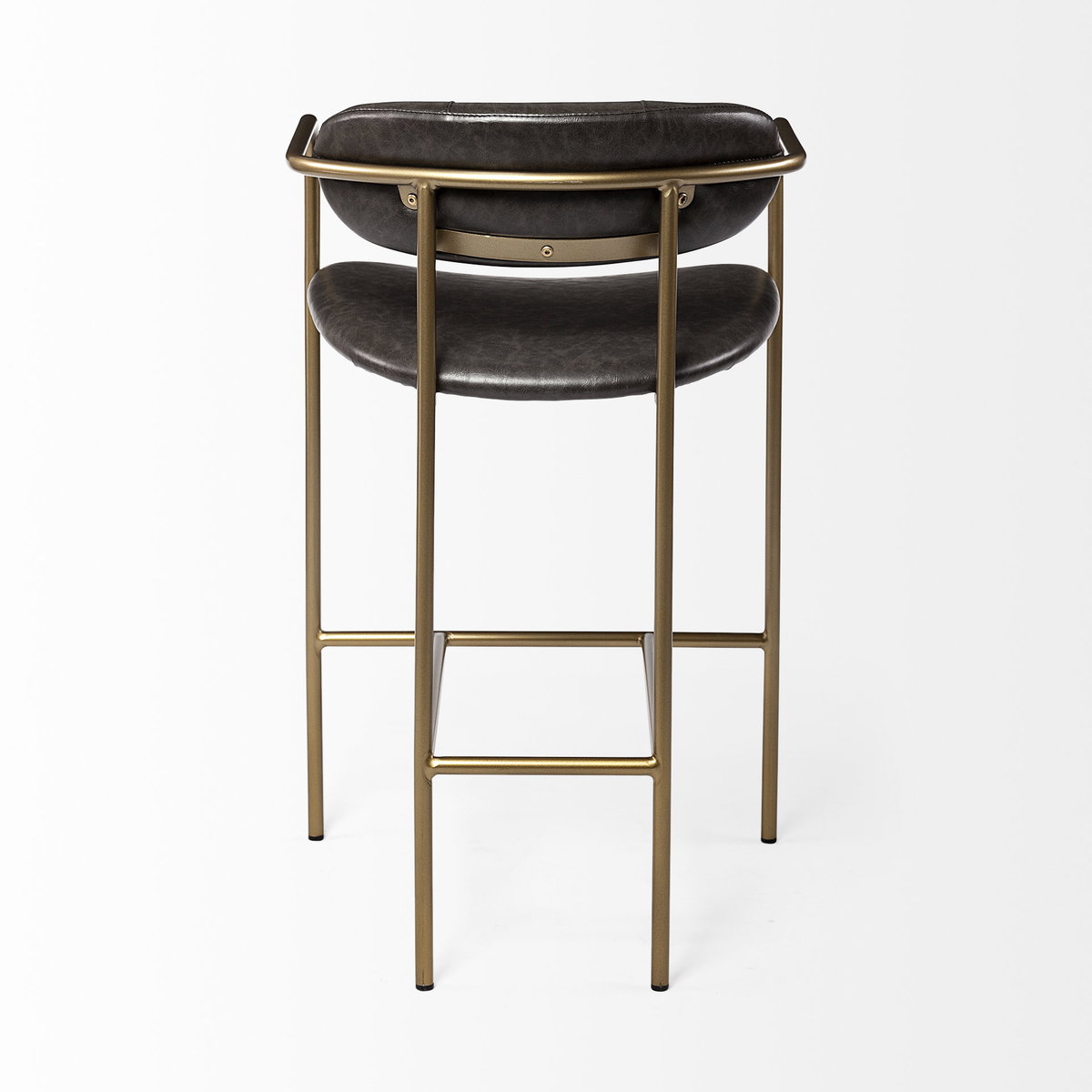 Parker Low Back 26.5in Seat Counter Stool | Brown Faux Leather, Counter & Bar Stool by Mercana, 19" length x 19.75" width x 36" height View 5