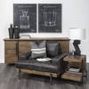 Maddox 30L x 18W x 22H Medium Brown Wood with Black Metal U-shaped End/Side Table, Side & End Table by Mercana, 30" length x 17.5" width x 22.5" height thumbnail 2