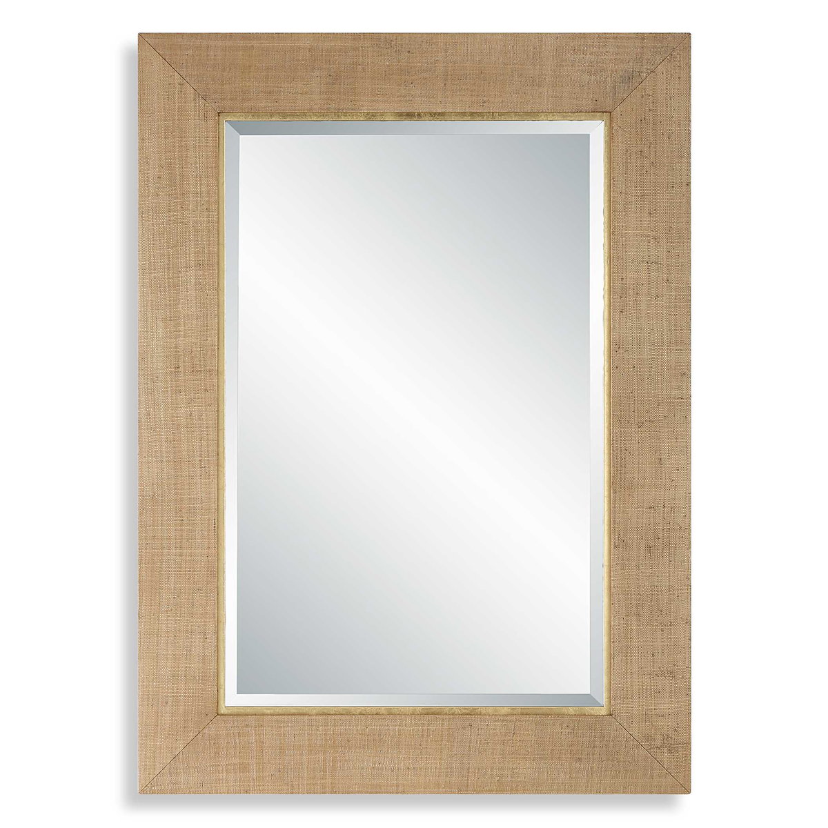 Bungalow Grass Cloth Mirror, by Uttermost, 2'8" width x 3'8.38" height x 1.5" depth View 1