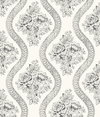 Coverlet Floral Black & Off White Wallpaper, by York Wall, 33' length x 1'8.5" width x 0.02" depth thumbnail
