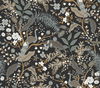 Peacock Garden Black Peel & Stick Wallpaper thumbnail 0