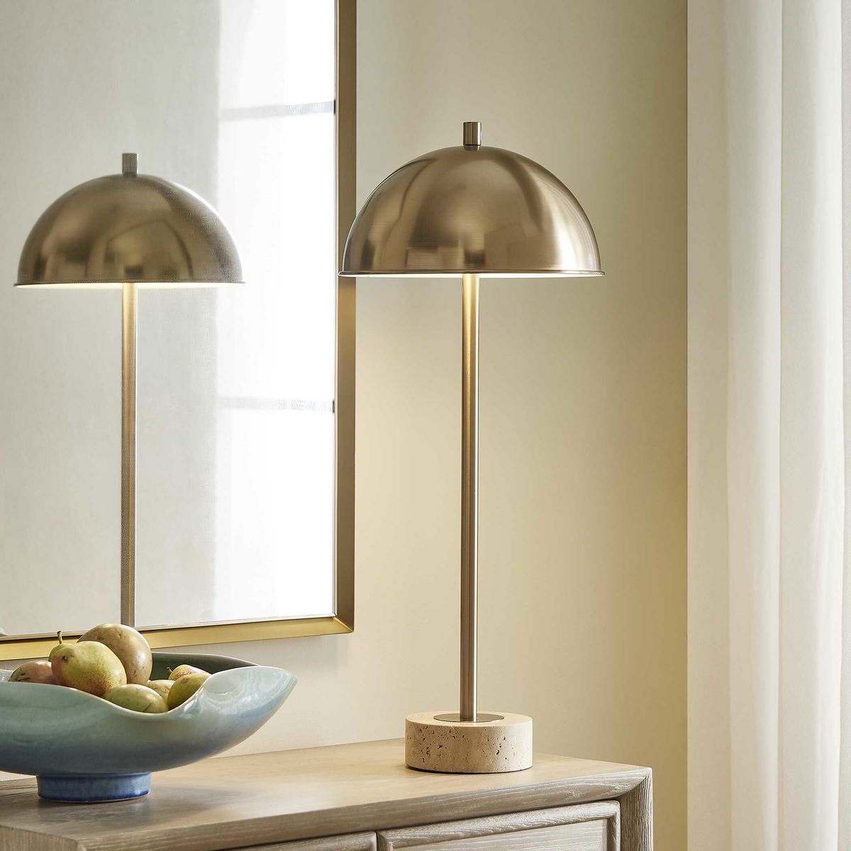 Dunham Brass Buffet Lamp, Table Lamp by Uttermost, 11.75" width x 28.25" height x 11.75" depth View 2