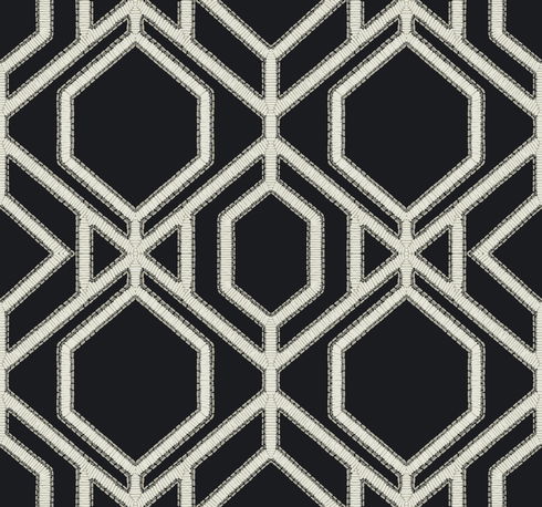 Sawgrass Trellis Black & White Wallpaper