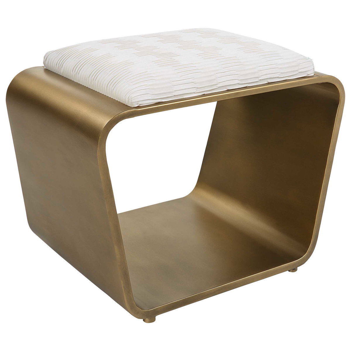 Hoop Small Gold Bench, Furniture by Uttermost, 23.75" width x 19.25" height x 15.75" depth View 4