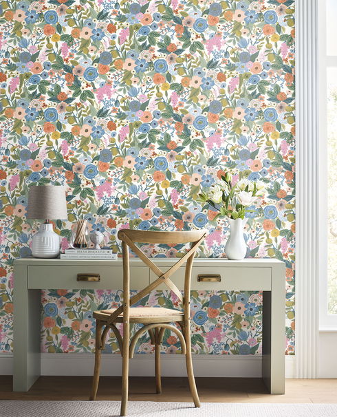 Garden Party Cobalt Multi Peel & Stick Wallpaper