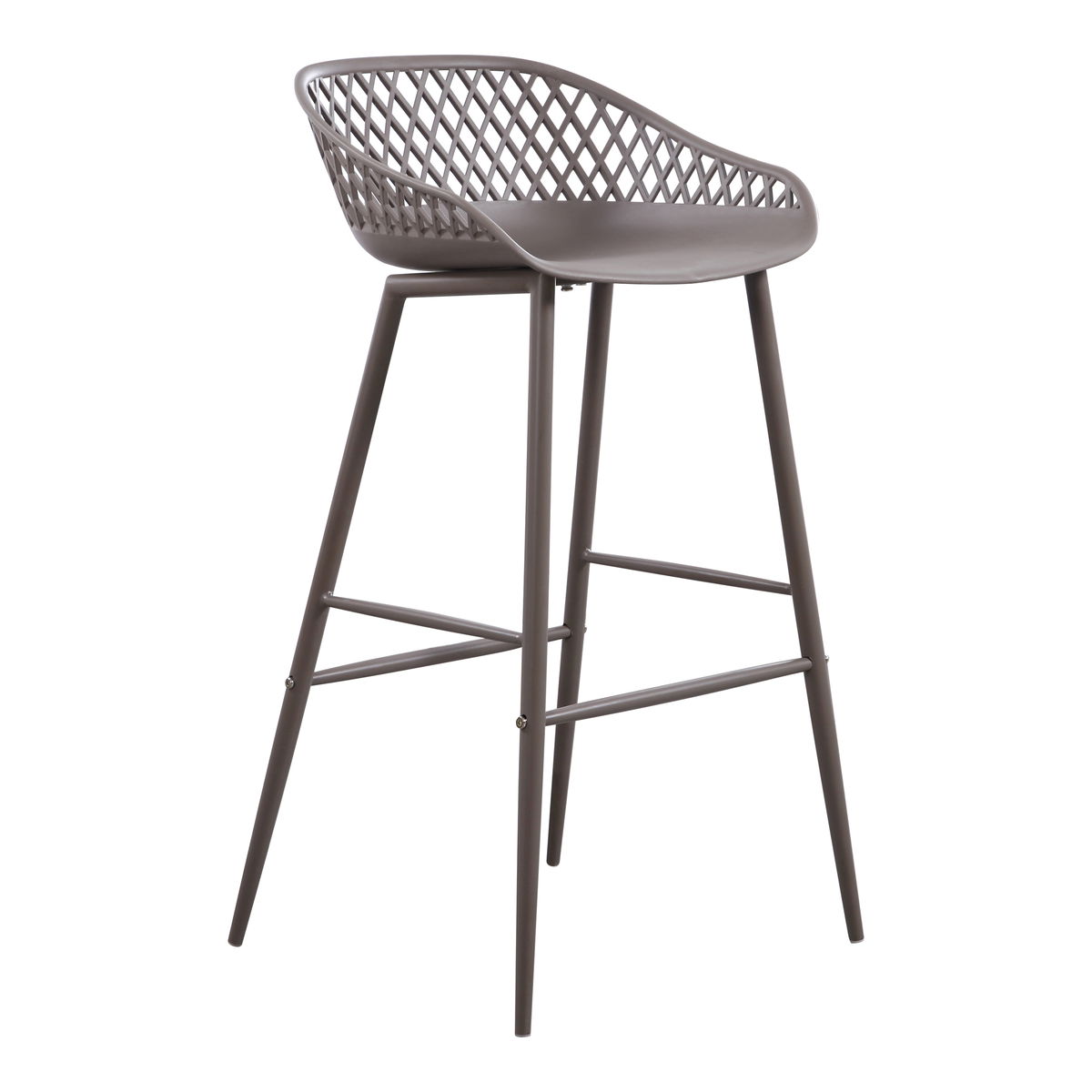 Piazza Outdoor Barstool Grey - Set Of Two, Outdoor Chair by Moe's Home, 1'7.29" width x 3'1.2" height x 1'7.68" depth View 6