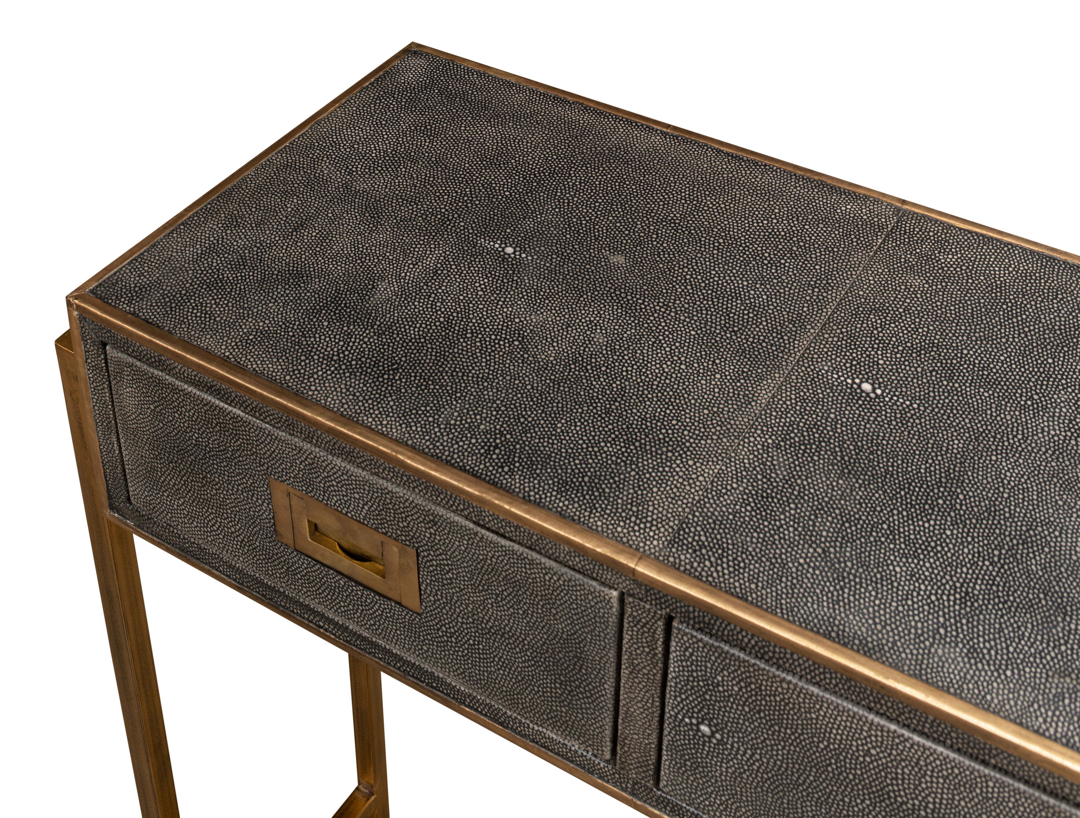 Shagreen Gold & Gray Console, Console Table by Sarreid, 49" length x 12" width x 34" height View 11