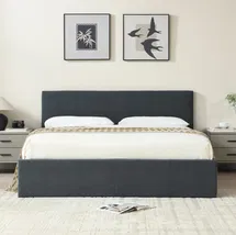 Online Designer Bedroom Hydraulic Lift Up Storage Upholstered Platform Bed