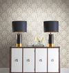 Block Print Damask Grey Wallpaper thumbnail 1