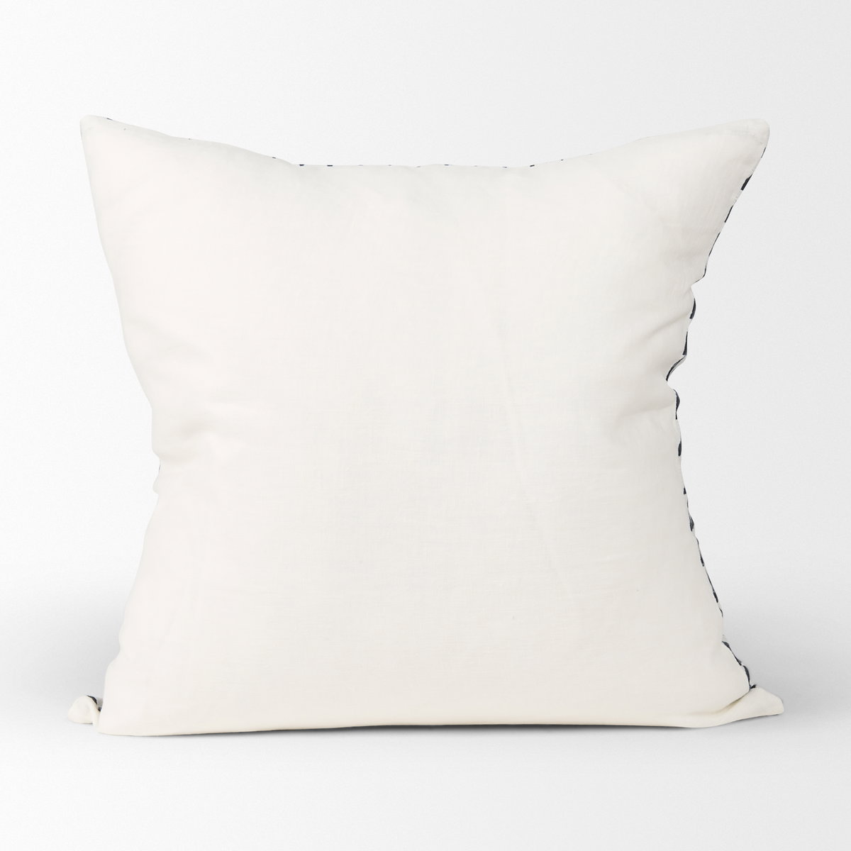 Jolie 22x22 Cream with Black Print Linen Square Pillow Cover, Decorative Pillow by Mercana, 22" length x 22" width x 0.2" height View 5