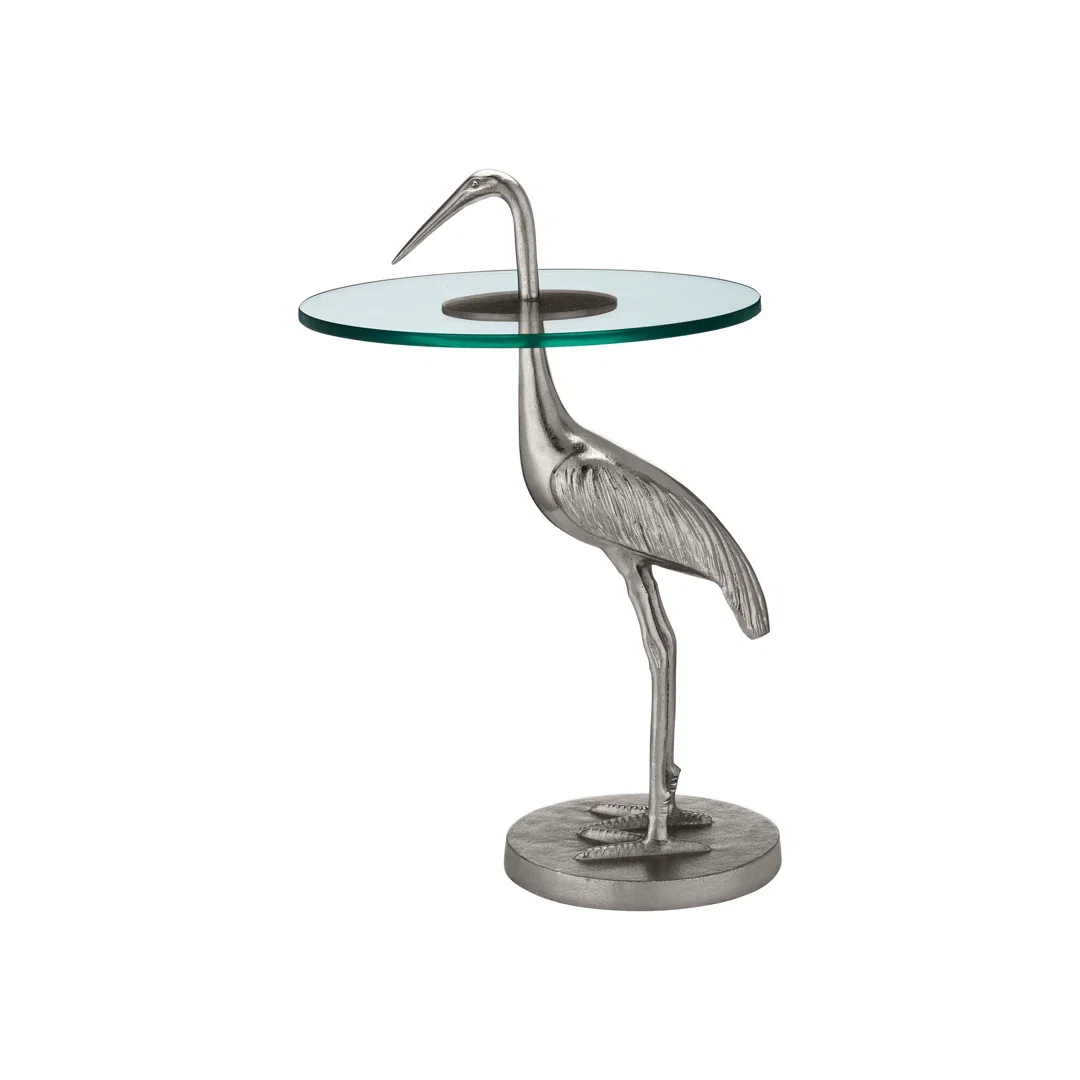 Crane Glass End Table, Side & End Table by Currey and Company, 16" width x 25" height x 16" depth View 1