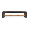 Tabor Natural Wood with Black Oak Waterwall Media Console, by Mercana, 94" length x 19" width x 24" height thumbnail 7