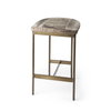 Millie Backless 26.25in Seat Counter Stool | Gray Hair-On-Hide, Counter & Bar Stool by Mercana, 16.75" length x 17.75" width x 26" height thumbnail 1