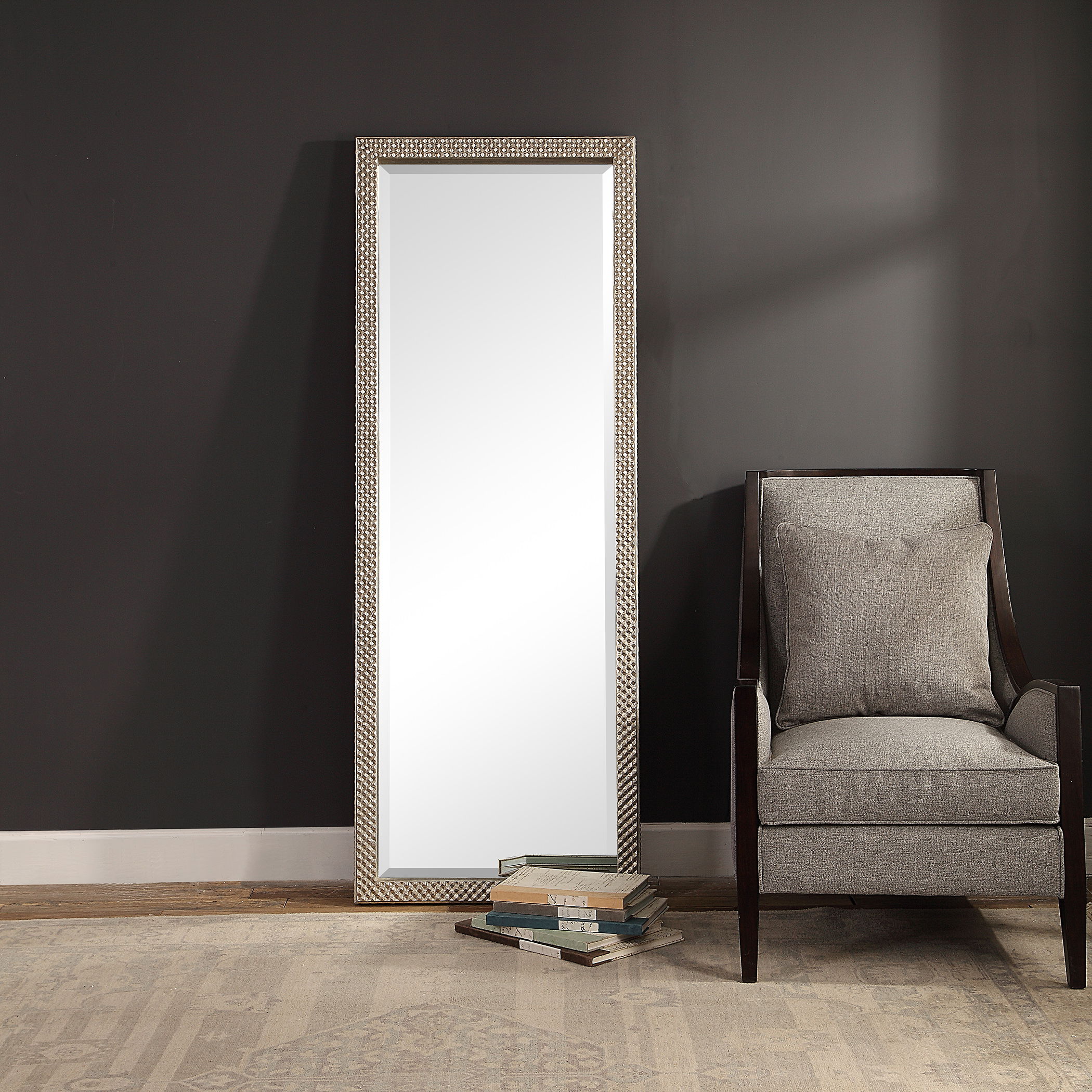 Cacelia Metallic Silver Mirror large image 