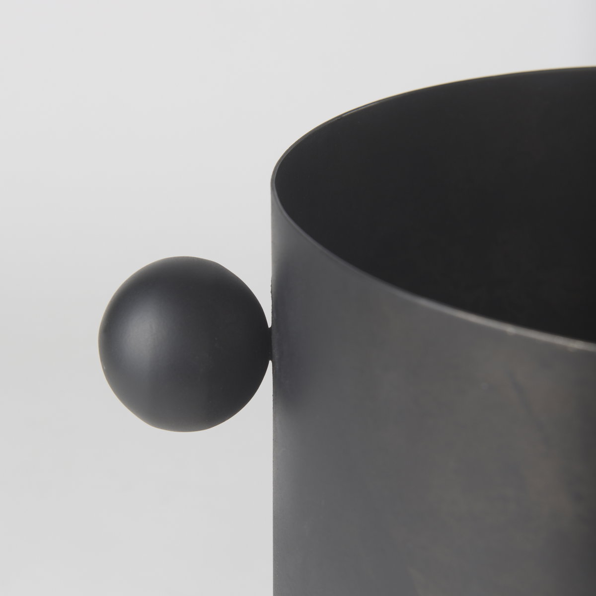 Juno 8.5H Large Black Iron Vase, by Mercana, 11" length x 8" width x 8.5" height View 9