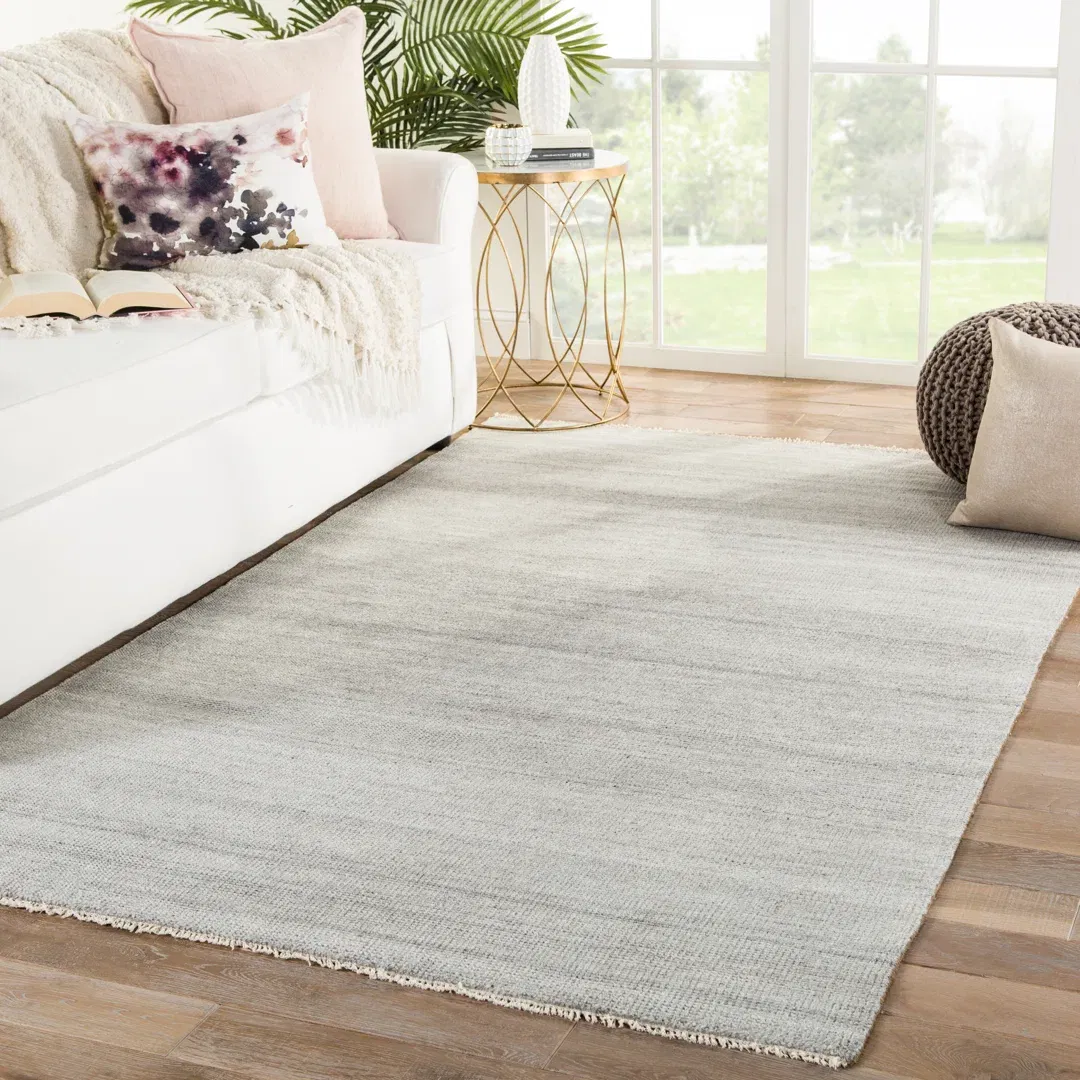 Jaipur Living Origin Hand-Knotted Solid Light Gray Area Rug (10'X14') large image 
