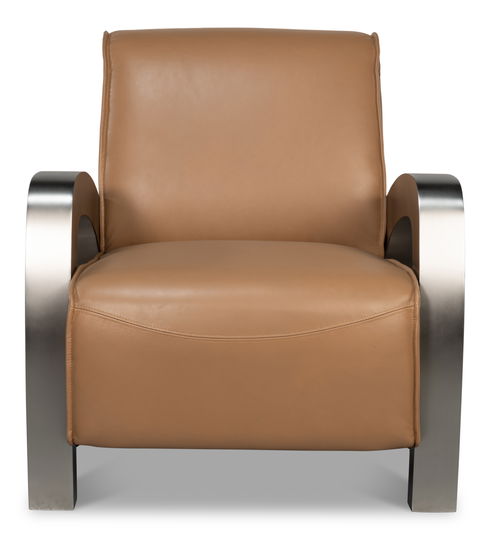 Carlisle Armchair, Caramel Brown Leather