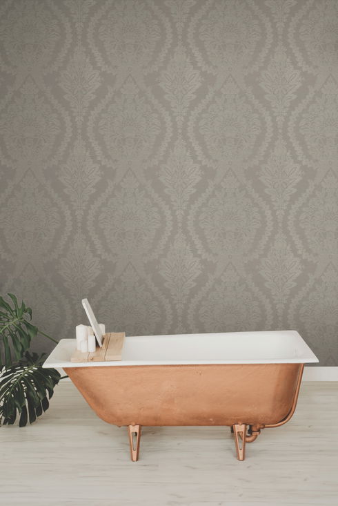 Heritage Damask Dark Grey Wallpaper