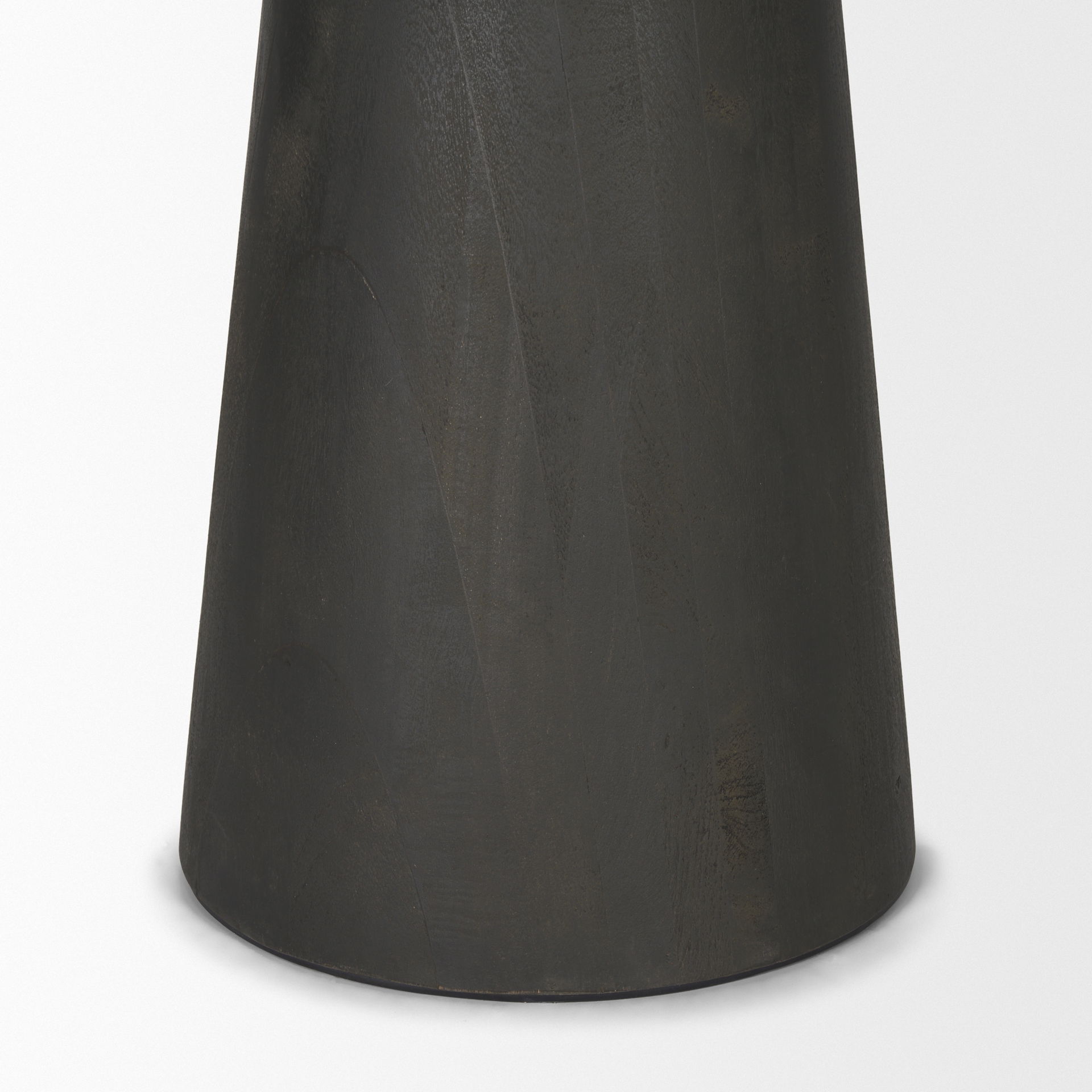 Maxwell 48L x 48W x 30H Round White Marble Top with Black Metal and Wood Pedestal Base Dining Table large image 