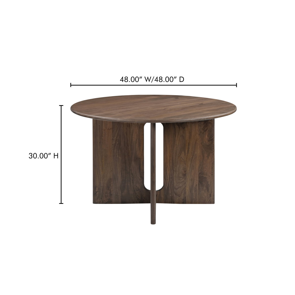 Stanley Dining Table Dark Brown, by Moe's Home, 48" width x 30" height x 48" depth View 8