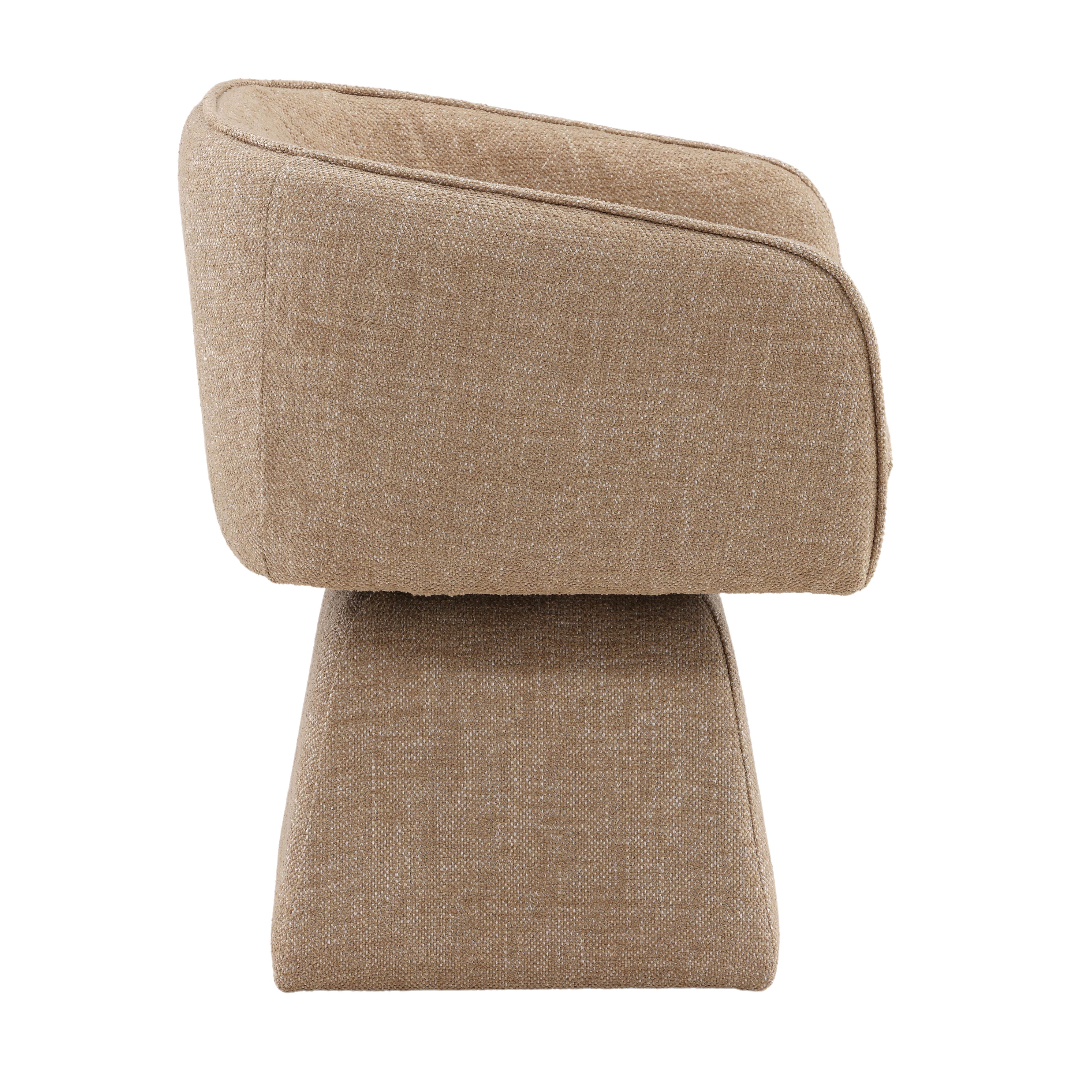 Jonie Swivel Chair Camel, Dining Chair by Dovetail, 25.25" width x 29.25" height x 24" depth View 3