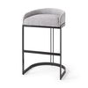 Hollyfield II Gray Fabric Seat with Gray Metal Base Bar Stool, Counter & Bar Stool by Mercana, 20.5" length x 19.7" width x 32.7" height thumbnail 1