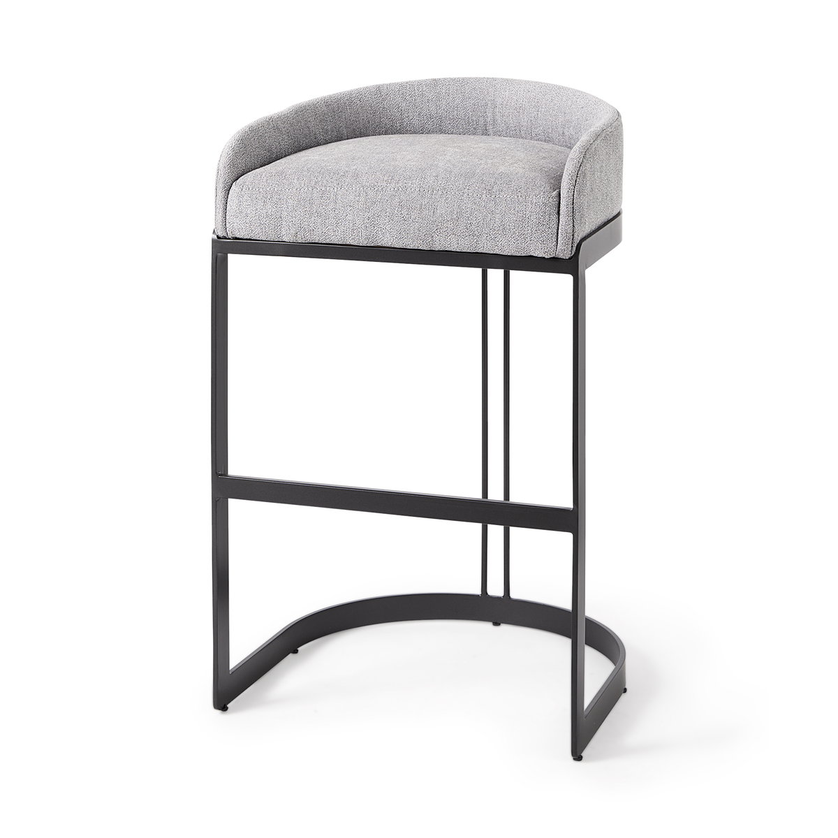 Hollyfield Low Back 32.7in Seat Counter Stool | II Gray Fabric with Bar, Counter & Bar Stool by Mercana, 20.5" length x 19.7" width x 32.7" height View 1