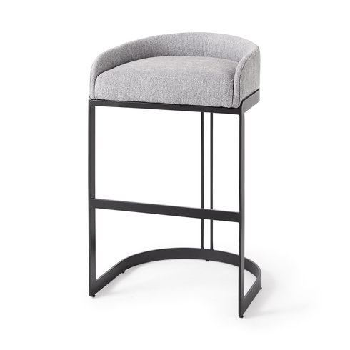 Hollyfield Low Back 32.7in Seat Counter Stool | II Gray Fabric with Bar