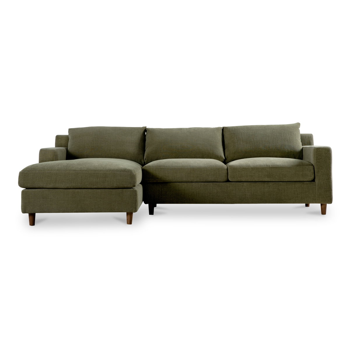 Hutton Left Sectional Olive, Sectional Sofa by Moe's Home, 100" width x 36.2" height x 29.8" depth View 1